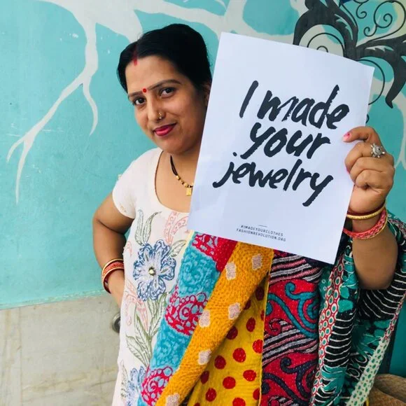 Fair Trade Small Drop Earrings Recycled Kantha Fabric Bead Boho Handmade Crafted - Picture 10 of 15